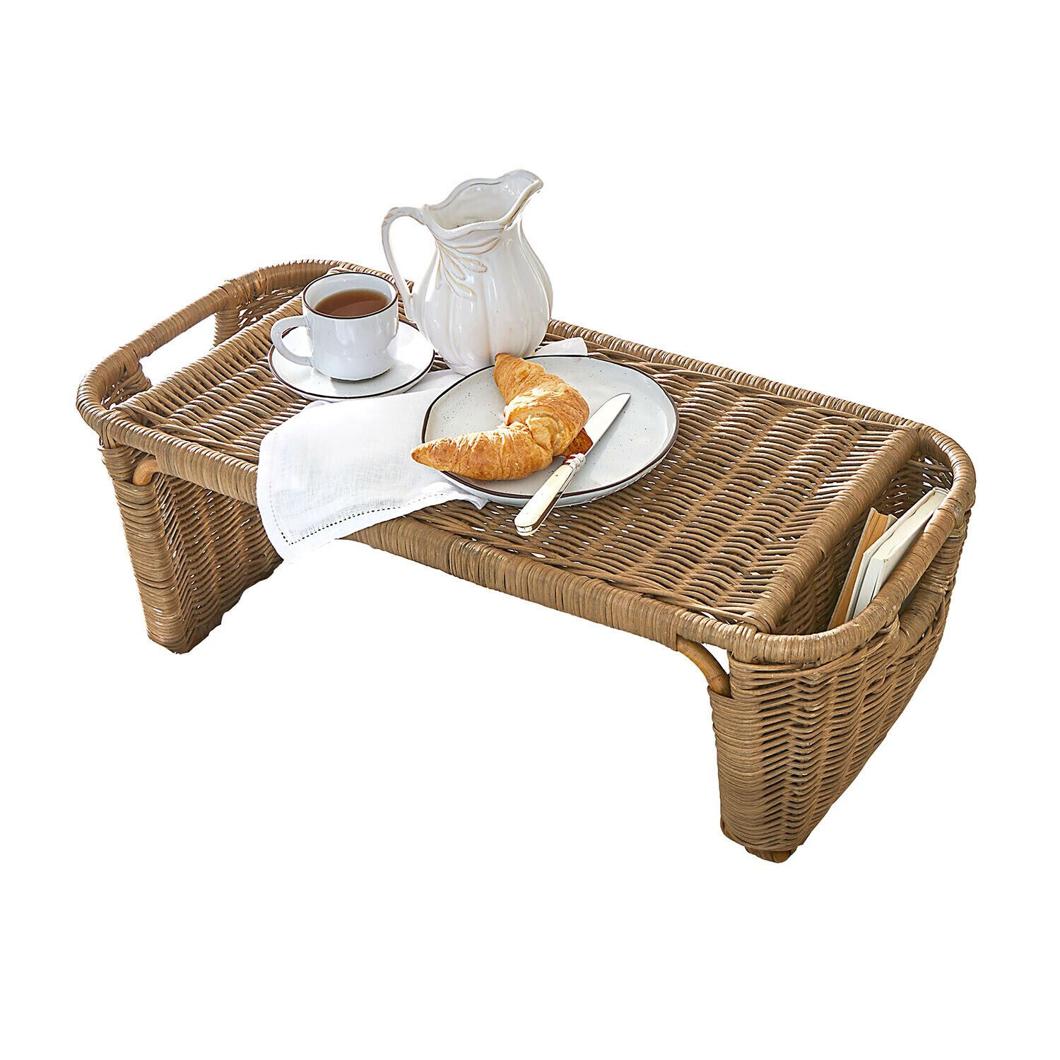 Mirabeau Tablett Bett-Tablett Mirewood braun, Rattan, Rattan (calamus rotang l)