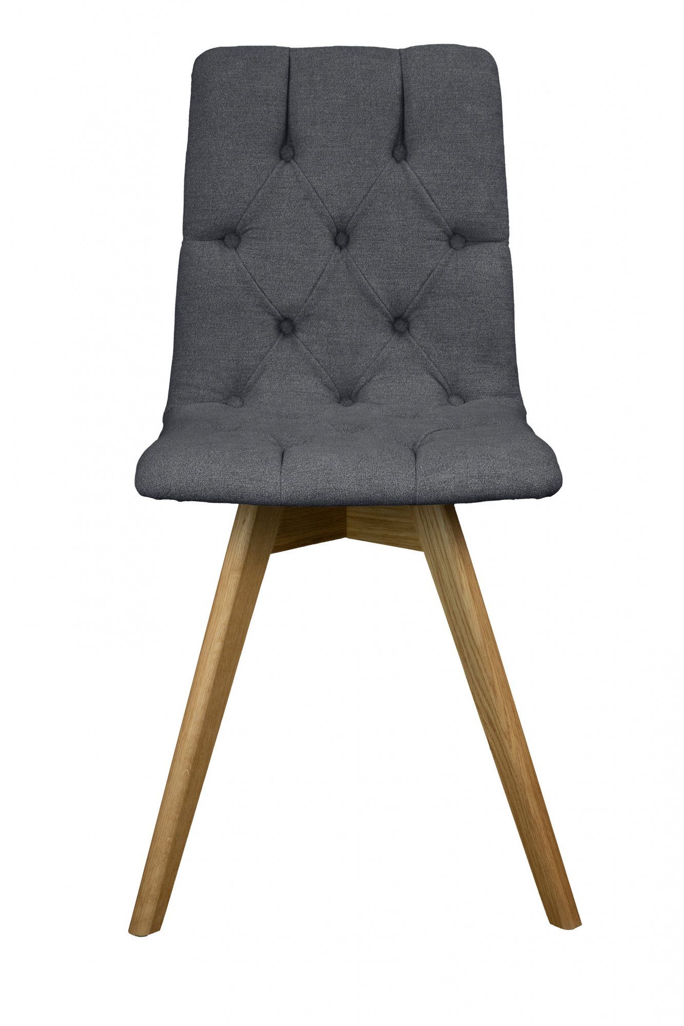 OTTO home Esszimmerstuhl Rania (Set, 2 St), Massivholzgestell, mit Knopfheftung