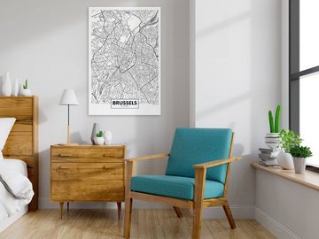 Artgeist Wandbild Map of Brussels (1 Part) Vertical