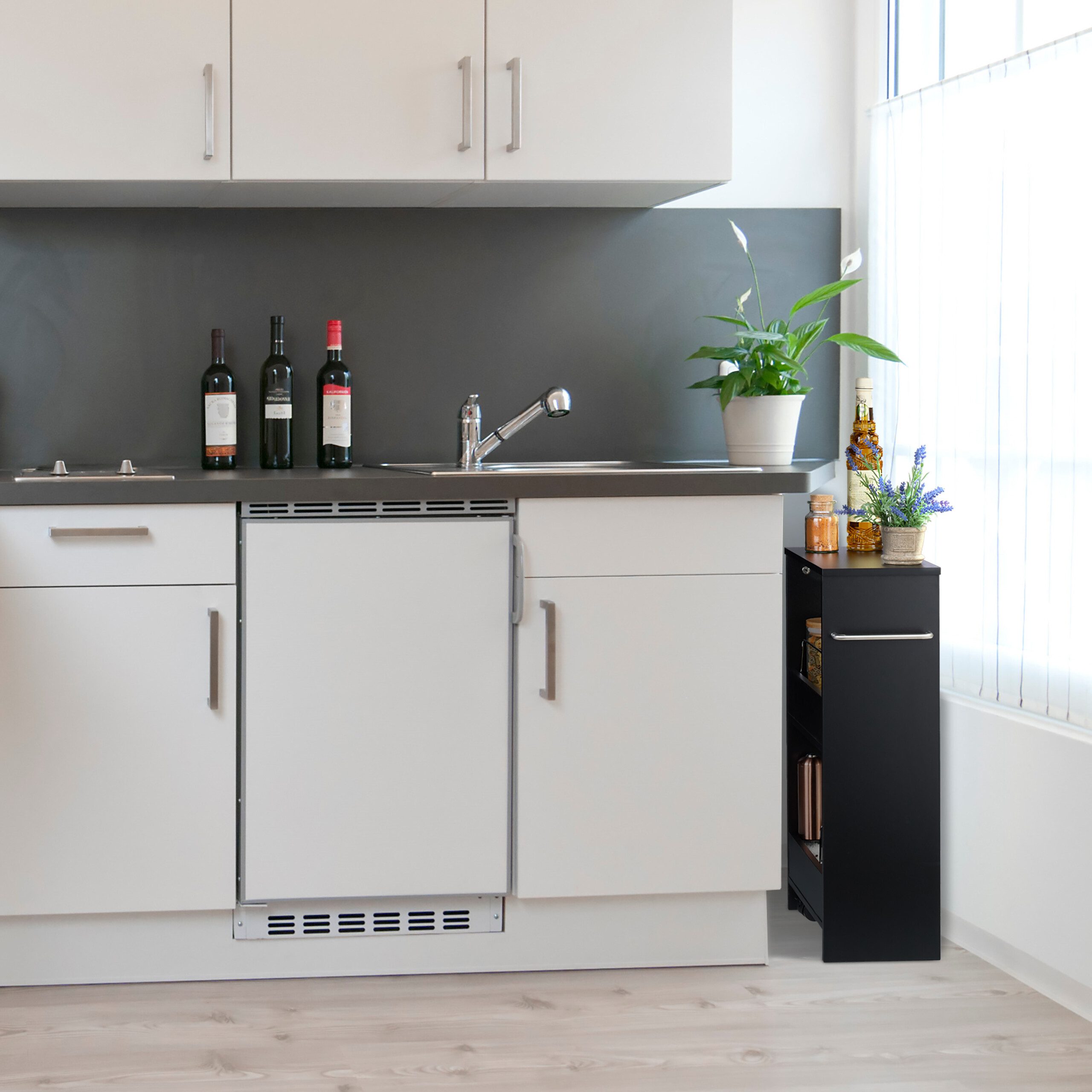 relaxdays Rollwagen Nischenwagen mit 3 Ebenen, A