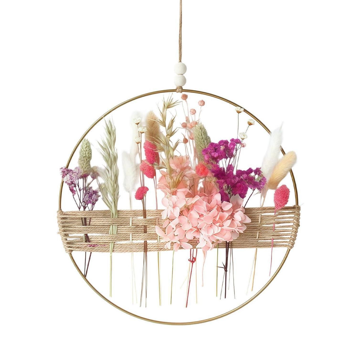 Trockenblume Trockenblumenkranz Hortensien 25cm, LuxusKollektion, Höhe 25 cm