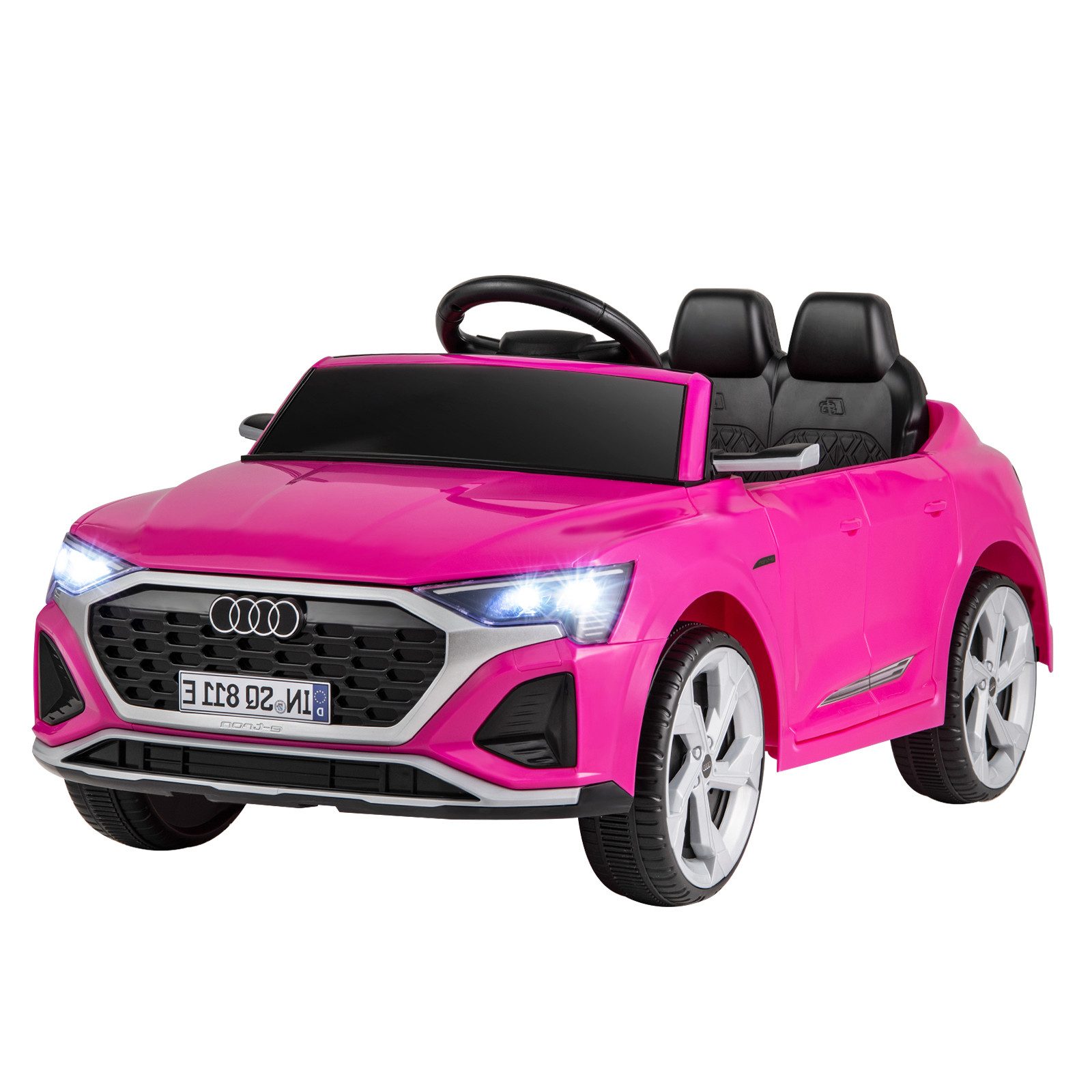 KOMFOTTEU Elektro-Kinderauto, Belastbarkeit 30 kg, Audi SQ8, 12-V-Elektrofahrzeug mit 2,4-G-Fernbedienung