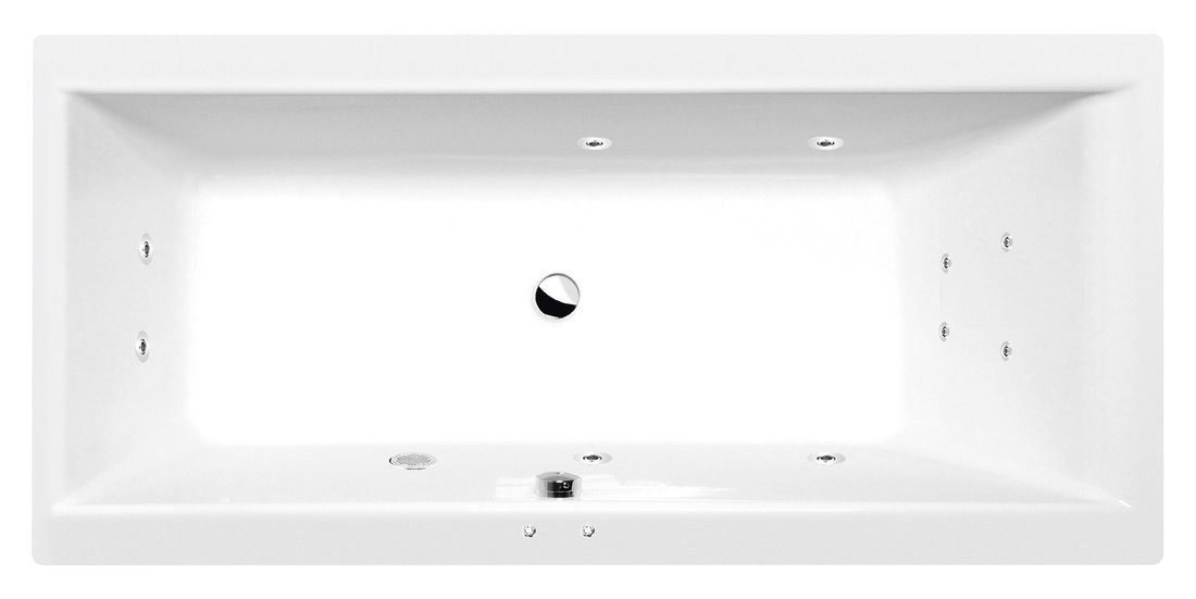 Polysan s.r.o. Badewanne CLEO Whirlpool-Badewanne, 160x75x48cm, Active Hydro, Chrom, Polysan-93611-1010