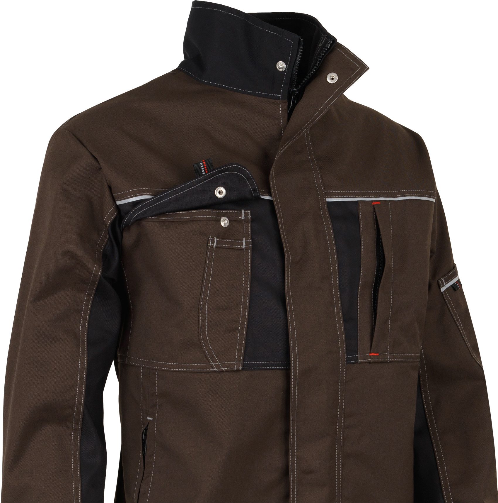 BEB Arbeitsjacke beb HANDWERK Herren Bundjacke INFLAME Polyestermix Braun/Schwarz