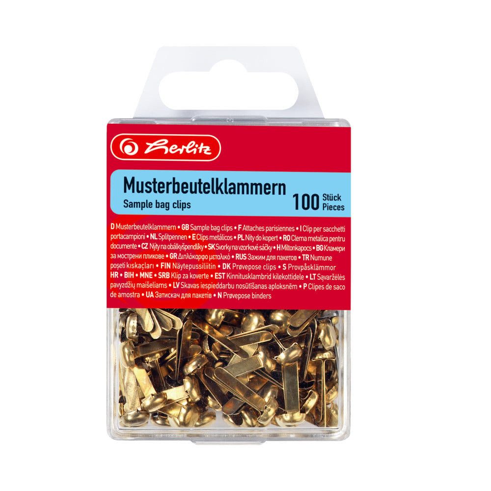 Herlitz Verschlussklammer herlitz Musterbeutelklammer Metall messing 100