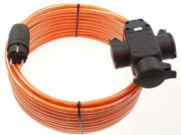 maxgo® SCHUKO PUR Verlängerung 3-Fach Kupplung 3G1,5 3x1,5 H07BQ-F IP44 5m Elektro-Kabel, (500 cm), 3x1.5mm²