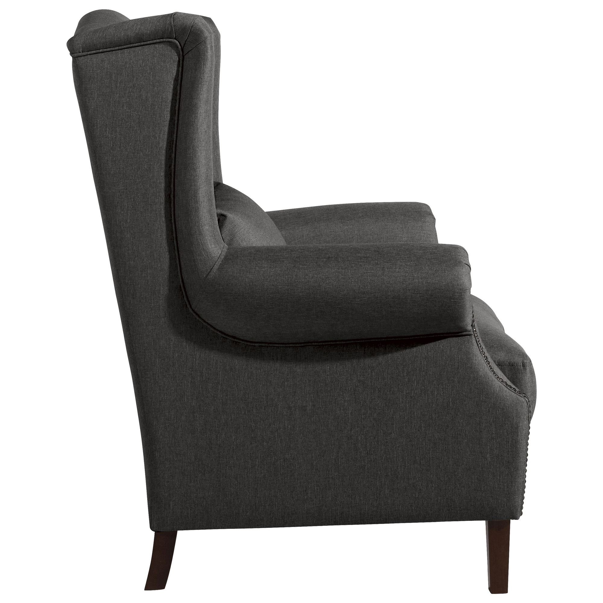 Kostenlosem 1-St), Kandy Versand, Bezug Sitz Sessel Flachgewebe / 58 inkl. Sessel anthrazit Buche (Sparpreis nussbaum Kessel verarbeitet,bequemer hochwertig 21656 aufm dunkel