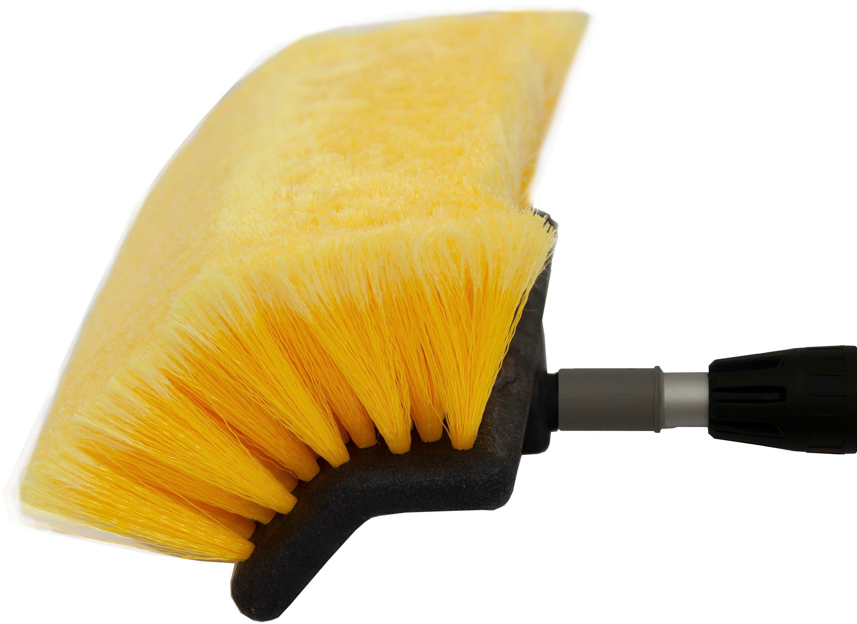 109-165 Ca. uvm., Anschluss Autowaschbürste Auto, Waschbürste für mit gelb Teleskop Wasserzulauf/ cm, ausziehbar, Farbe: Petex Auto
