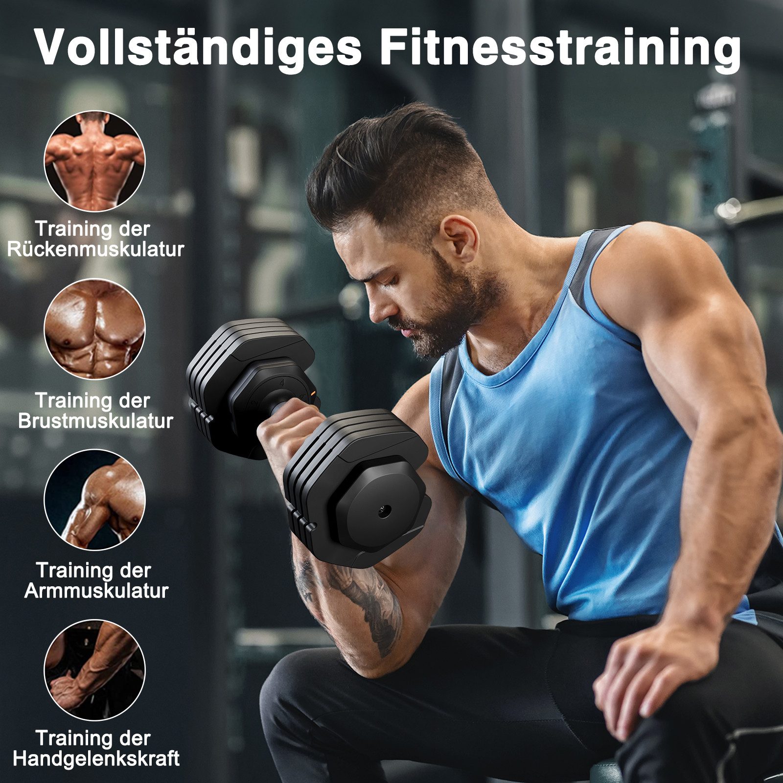 Dripex Hantel Verstellbare Hantel Kurzhantel 2KG - 11KG Hantel Einstellbaren