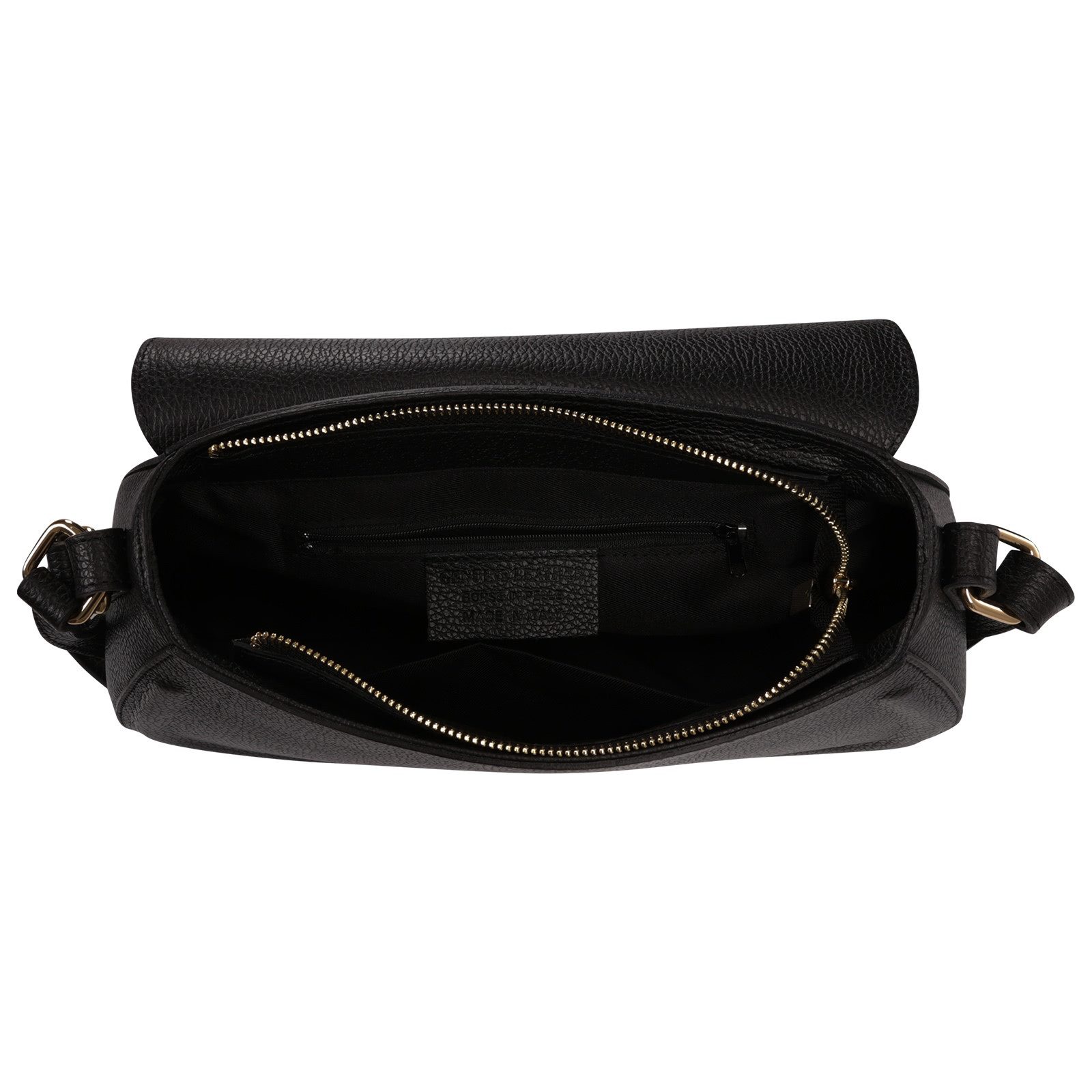 Toscanto Schultertasche Toscanto Tasche schwarz Schultertasche (Schultertasche), Damen Schultertasche Leder, schwarz ca. 33cm x ca. 20cm