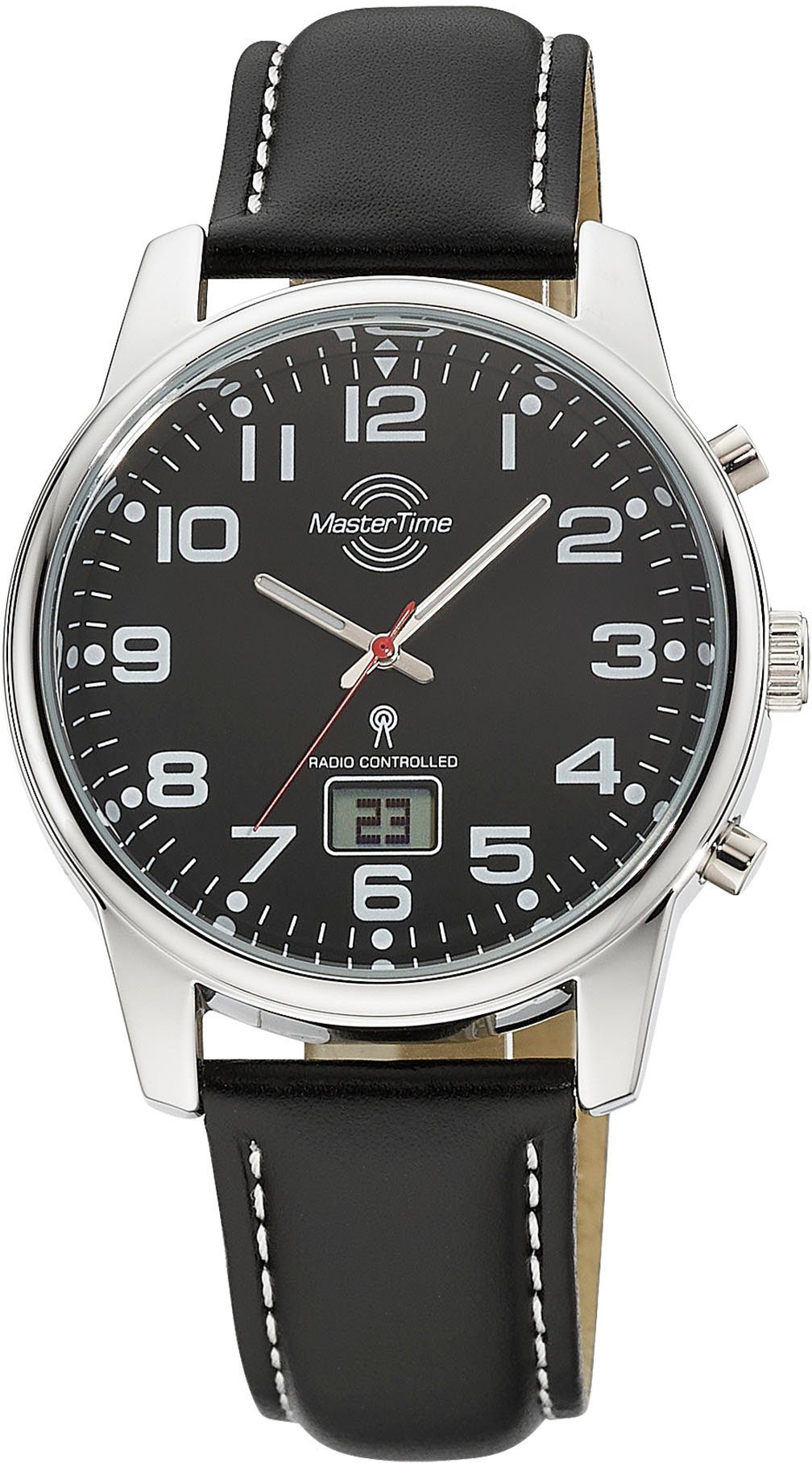 MASTER TIME Funkuhr Super Power MTGA-10816-21L, Armbanduhr, Quarzuhr, Herrenuhr, Datum, Leuchtzeiger