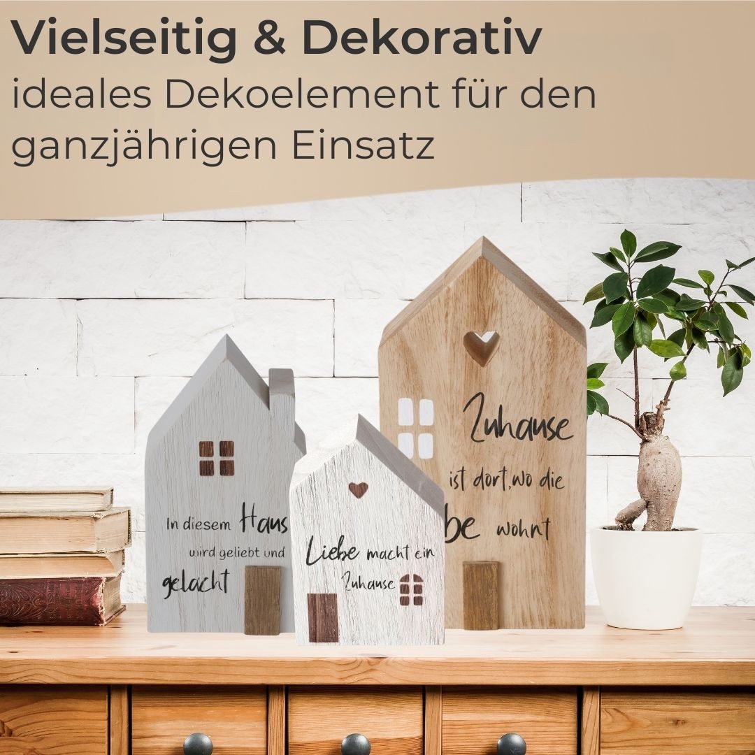 Topanbieter999 Dekoobjekt Holz Deko Häuser mit Sprüchen Set (3 St., 3er Set) – Bild 4 von 5