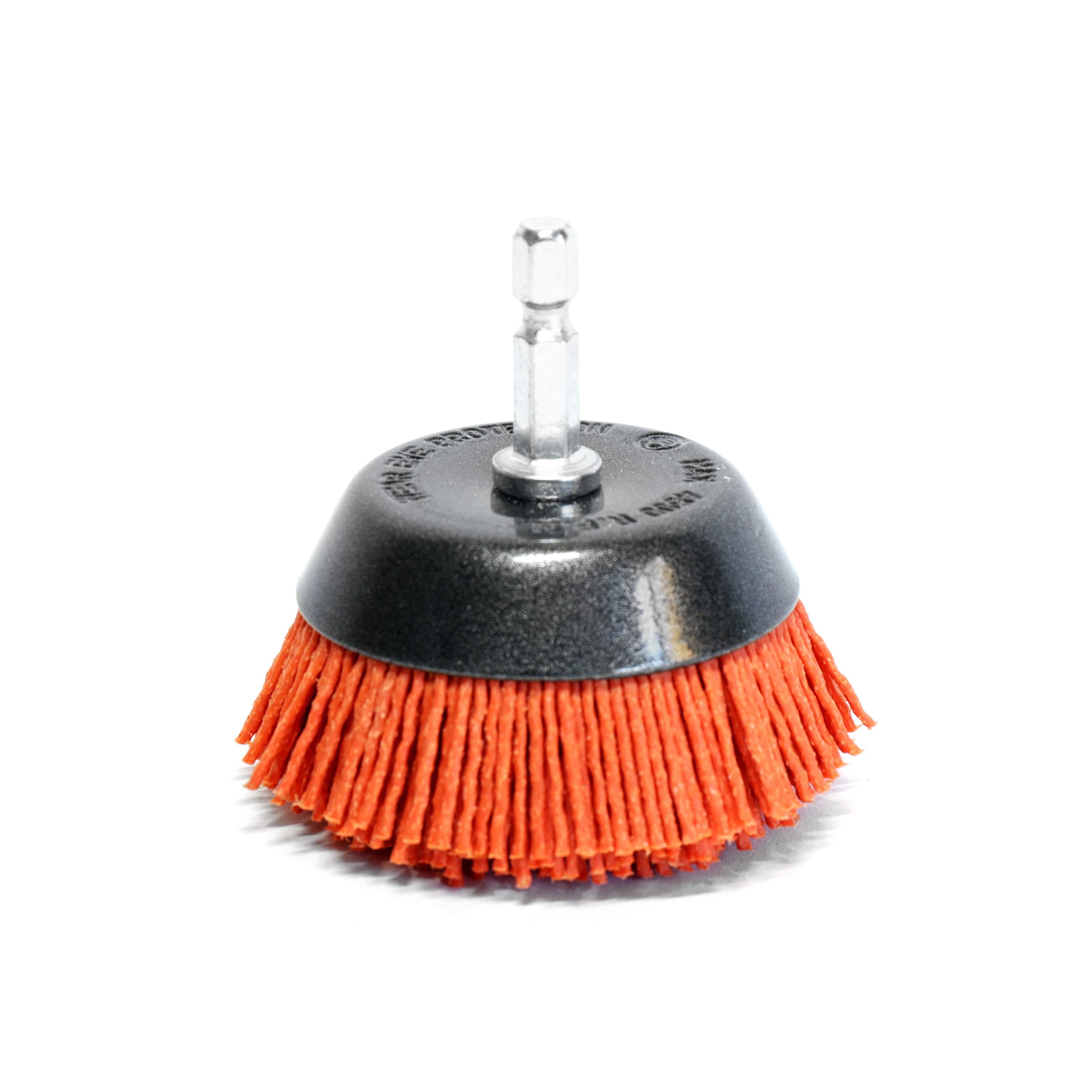 Reinigungsbürste Topfbürste Nylondraht grobkörnig Ø 65mm Sechskant Schaft 1/4", 6,35 mm