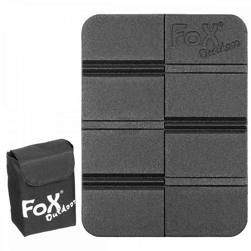 FoxOutdoor Sitzkissen Thermositzkissen, faltbar, mit Molle-Tasche, schwarz