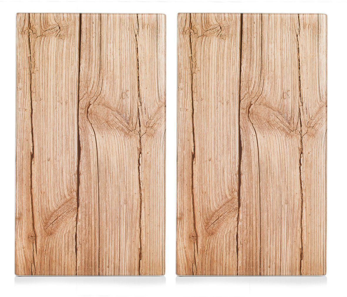 Zeller Present Schneide- und Abdeckplatte Wood, (Set, 2 tlg), Elastikfüßen