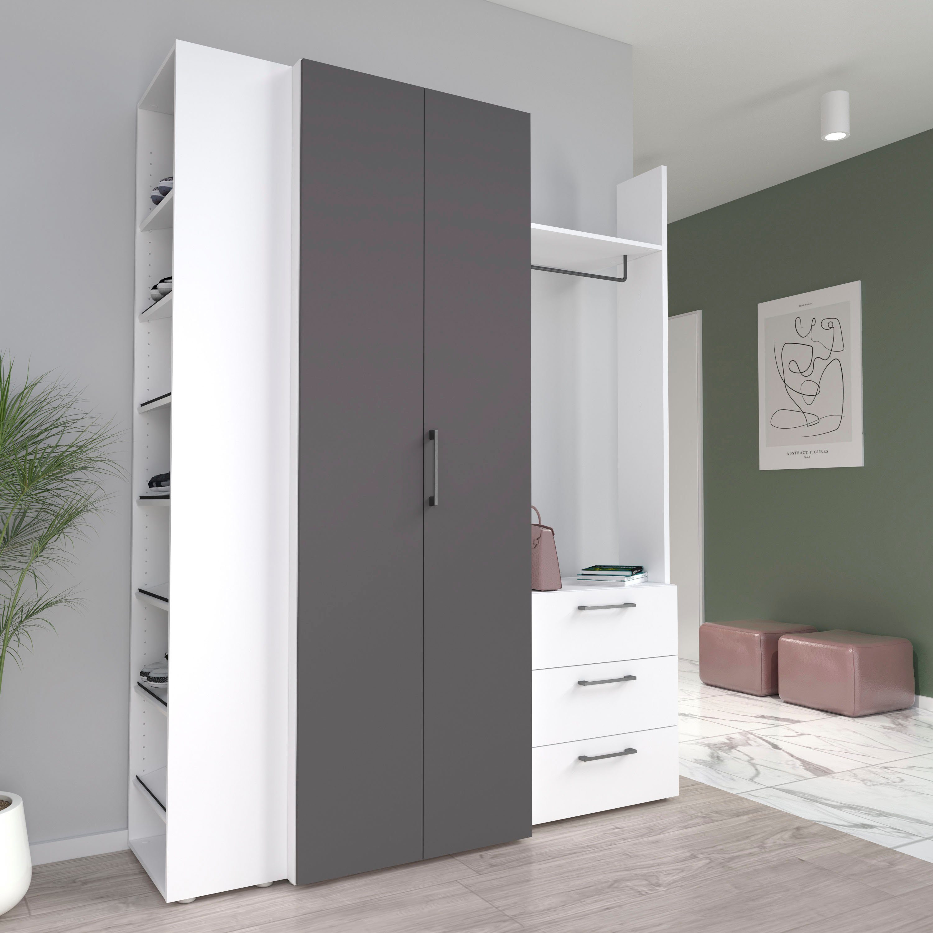 FORTE cm Breite 134 Garderobenschrank Canberra