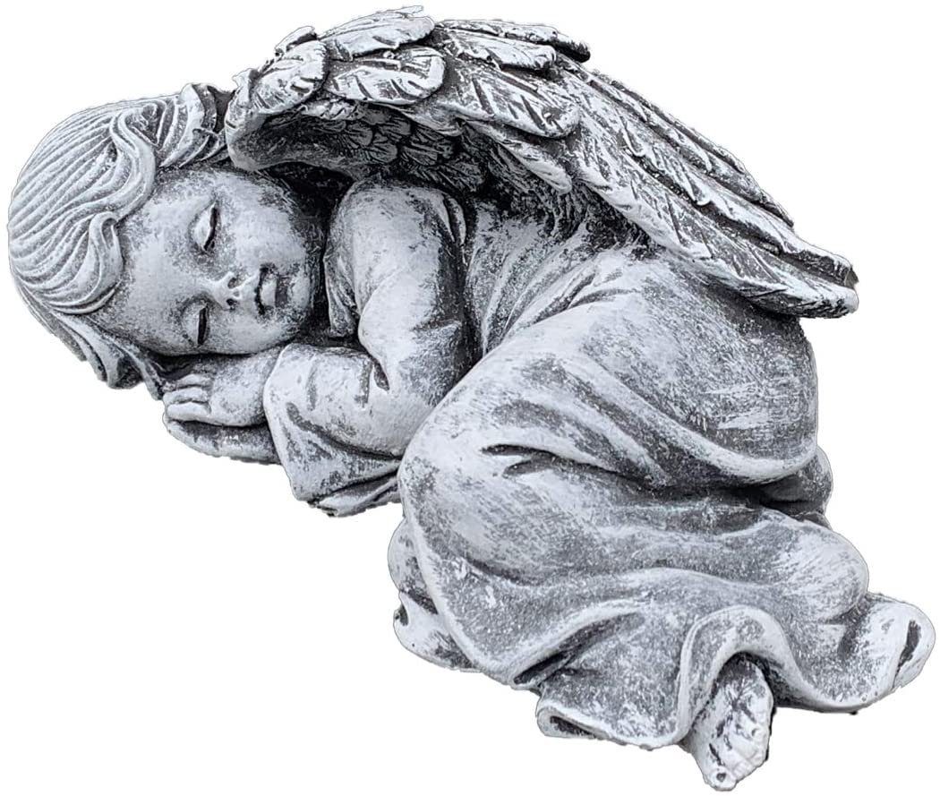 Stone and Style Engelfigur Frostfeste Steinfigur schlafendes Engelchen