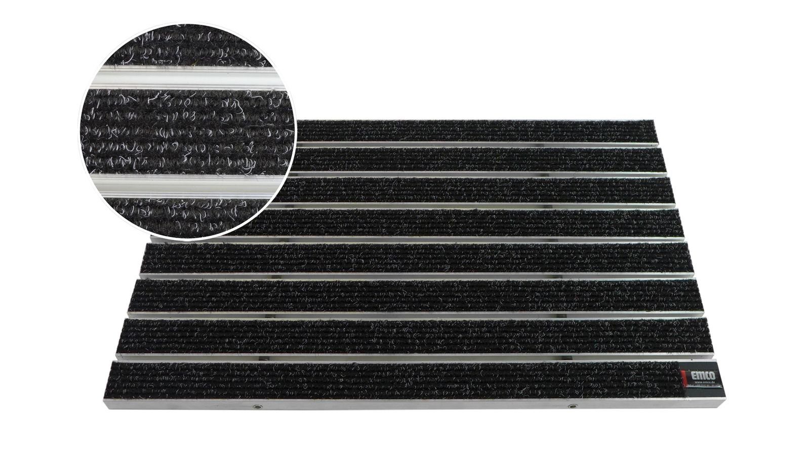 Fußmatte Emco Eingangsmatte DIPLOMAT 22mm, Large Rips Anthrazit, Emco, rechteckig, Höhe: 22 mm, Größe: 590x390 mm, für Innen- und überdachten Außenbereich