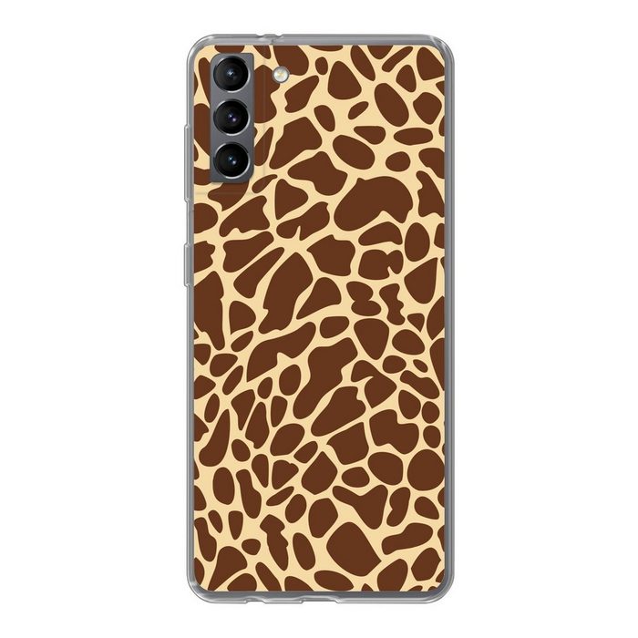 MuchoWow Handyhülle Tiermotiv - Giraffe - Braun Phone Case Handyhülle Samsung Galaxy S21 Plus Silikon Schutzhülle