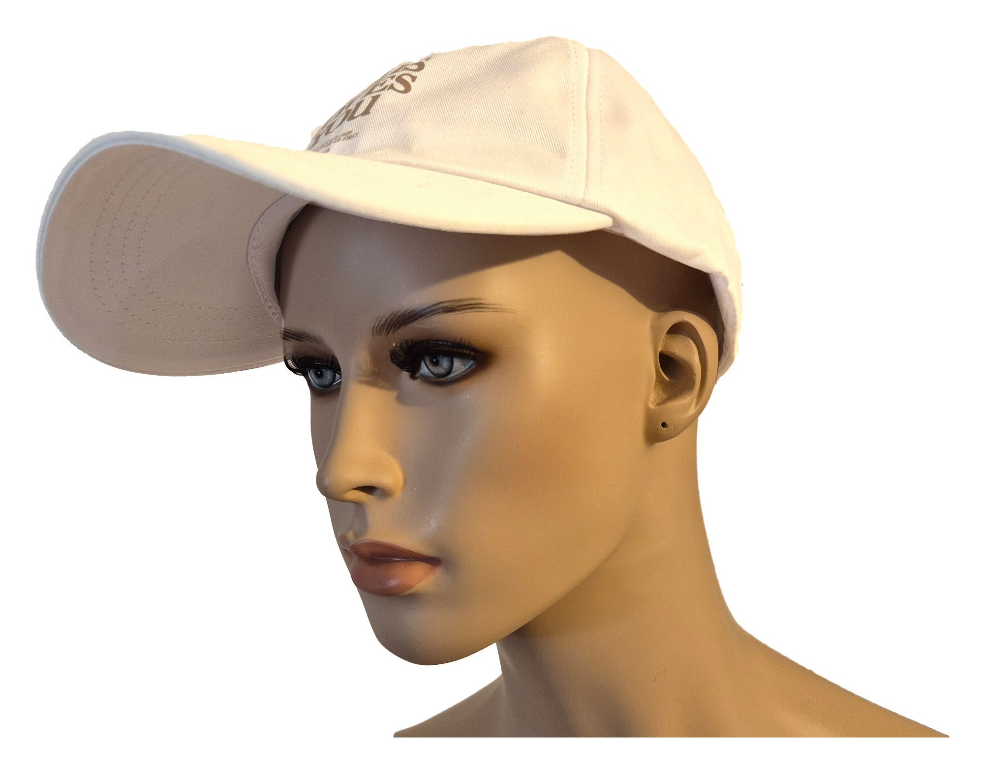 Einkaufszauber Schirmmütze Baseball Cap Schirmmütze "Jesus loves you" Weiß - besonders langer Schirm bietet guten Sonnenschutz
