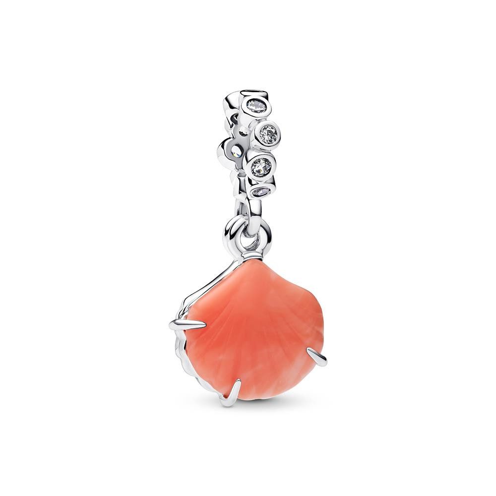 Pandora Charm-Einhänger Muschel Charm-Anhänger Moments, 925er Silber, Koralle von PANDORA