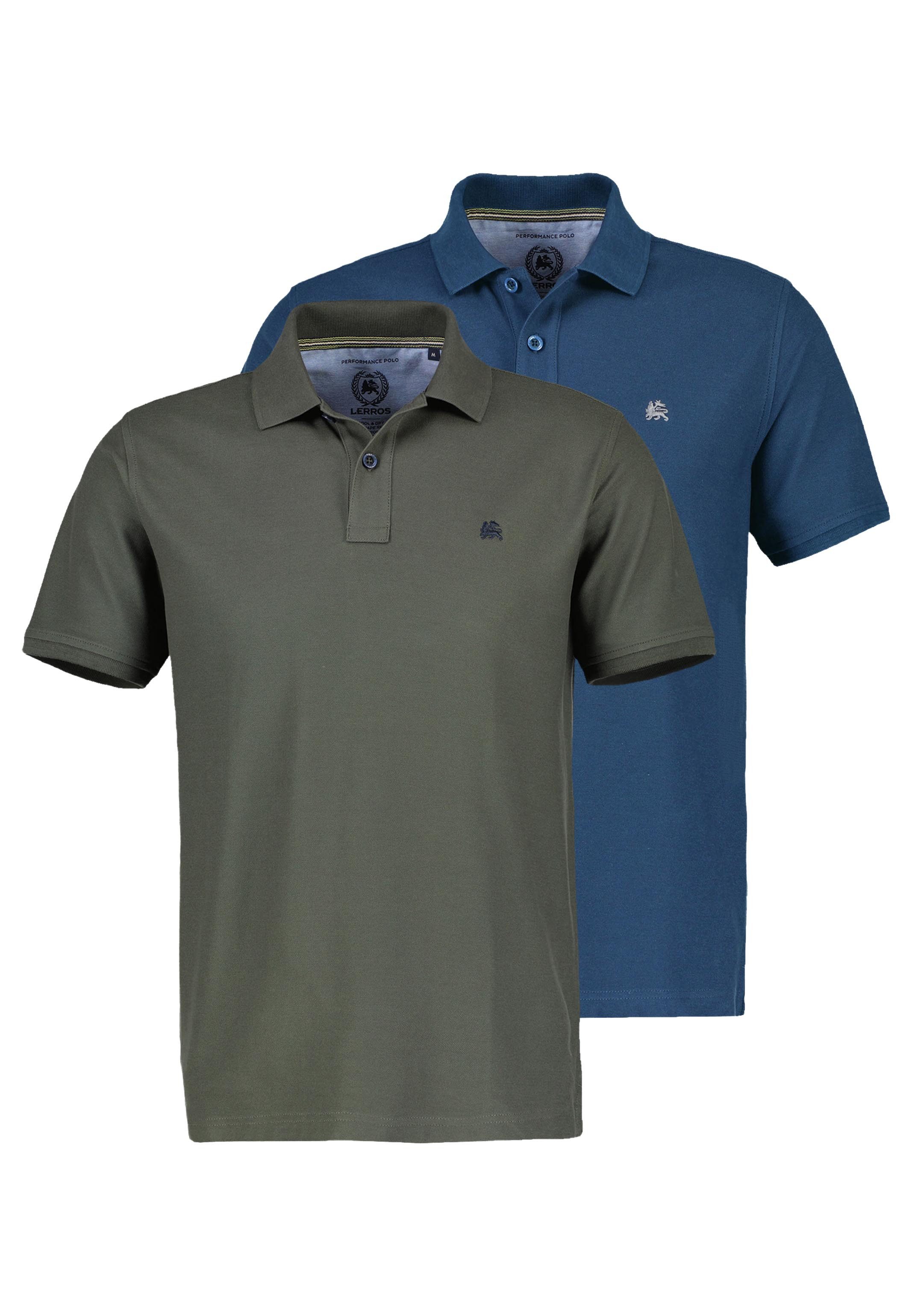 LERROS Poloshirt 2er Pack Basic (Spar-Set, 2-tlg) Poloshirt - Baumwolle - Atmungsaktiv - Leichte Piqueware