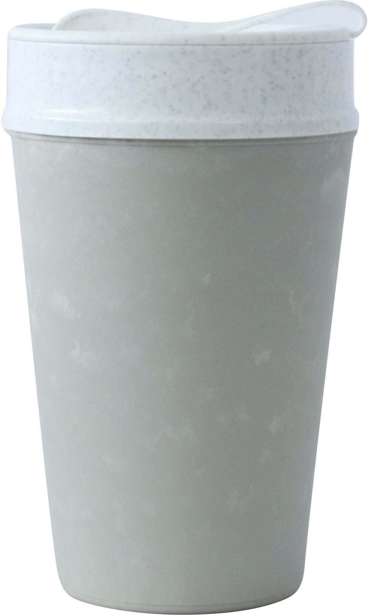 KOZIOL Coffee-to-go-Becher ISO TO GO, Holz, Kunststoff, 100% biobasiertes Material,doppelwandig,melaminfrei,recycelbar,400ml