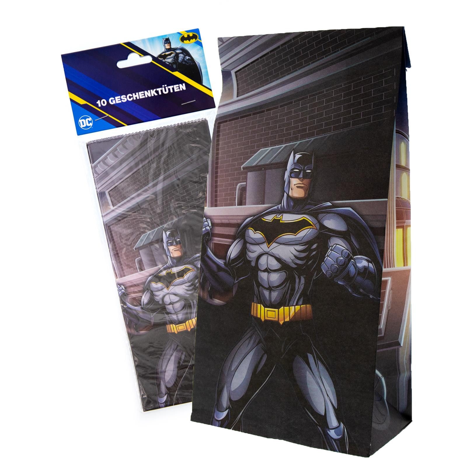 Party Factory Geschenkpapier Batman Party-Tüte Papier inkl. Sticker 10 Stk., (10St)