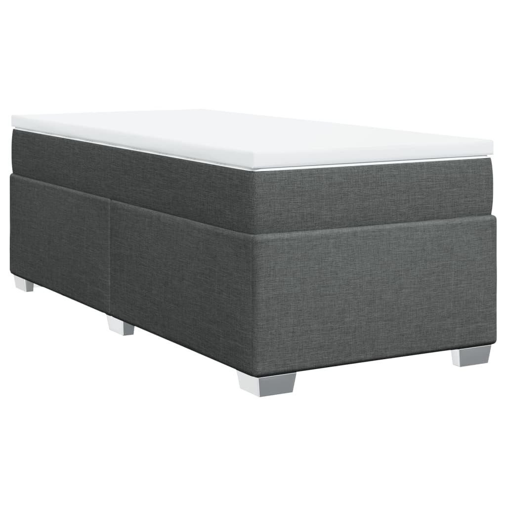 vidaXL Bett Boxspringbett mit Matratze Dunkelgrau günstig online kaufen