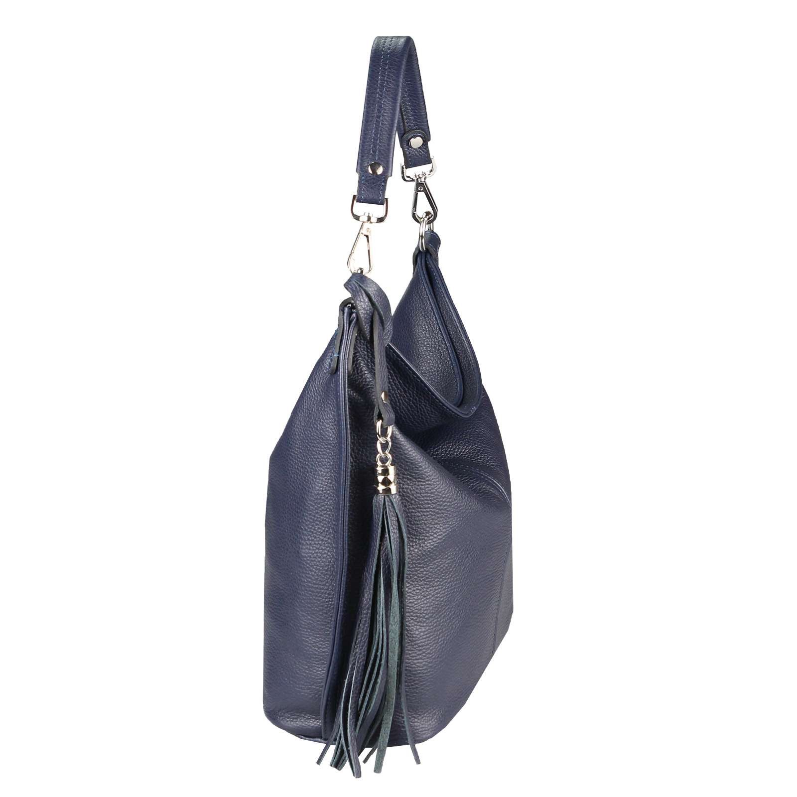 ITALYSHOP24 Schultertasche MADE IN ITALY XL Damen Nappa Leder Handtasche Shopper Umhängetasche, große 3xFach geteiltes Hauptfach, Freizeit Abend Reise Sport Urlaub