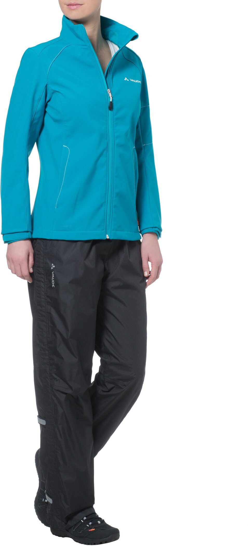 VAUDE Fahrradhose WOMEN'S FLUID FULL-ZIP PANTS wasserdicht, sportlicher Stil, für Radsport und Wandern