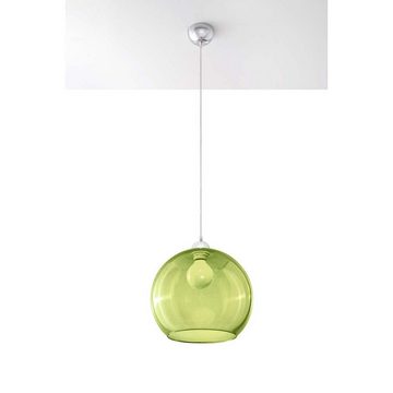 etc-shop Pendelleuchte, Leuchtmittel nicht inklusive, Pendelleuchte Deckenlampe Grün Chrom Stahl Wohnzimmer Esszimmer