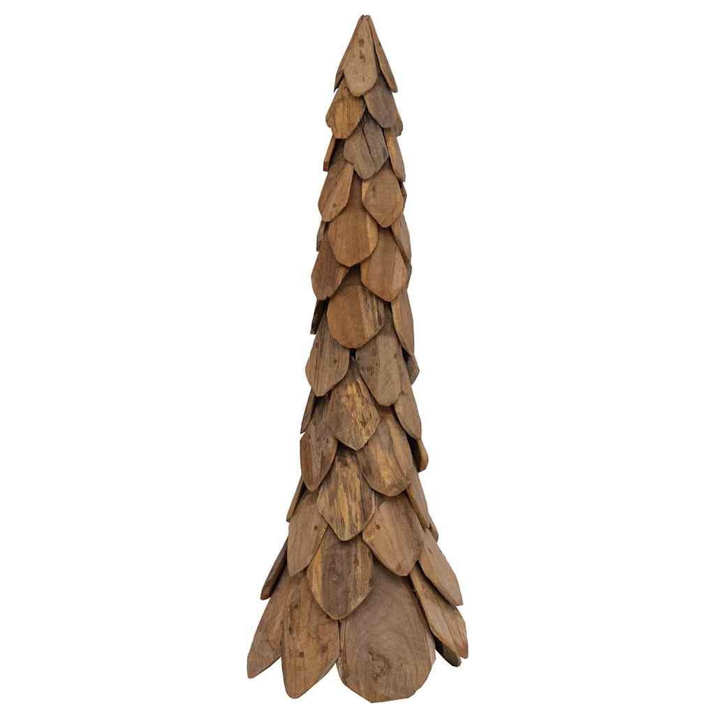 vidaXL Künstlicher Weihnachtsbaum Weihnachtsbaum mit Ständer Braun 111 cm Massivholz