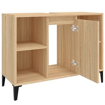 vidaXL Waschbeckenunterschrank Waschbeckenunterschrank Sonoma-Eiche 80x33x60 cm Holzwerkstoff (1-St)