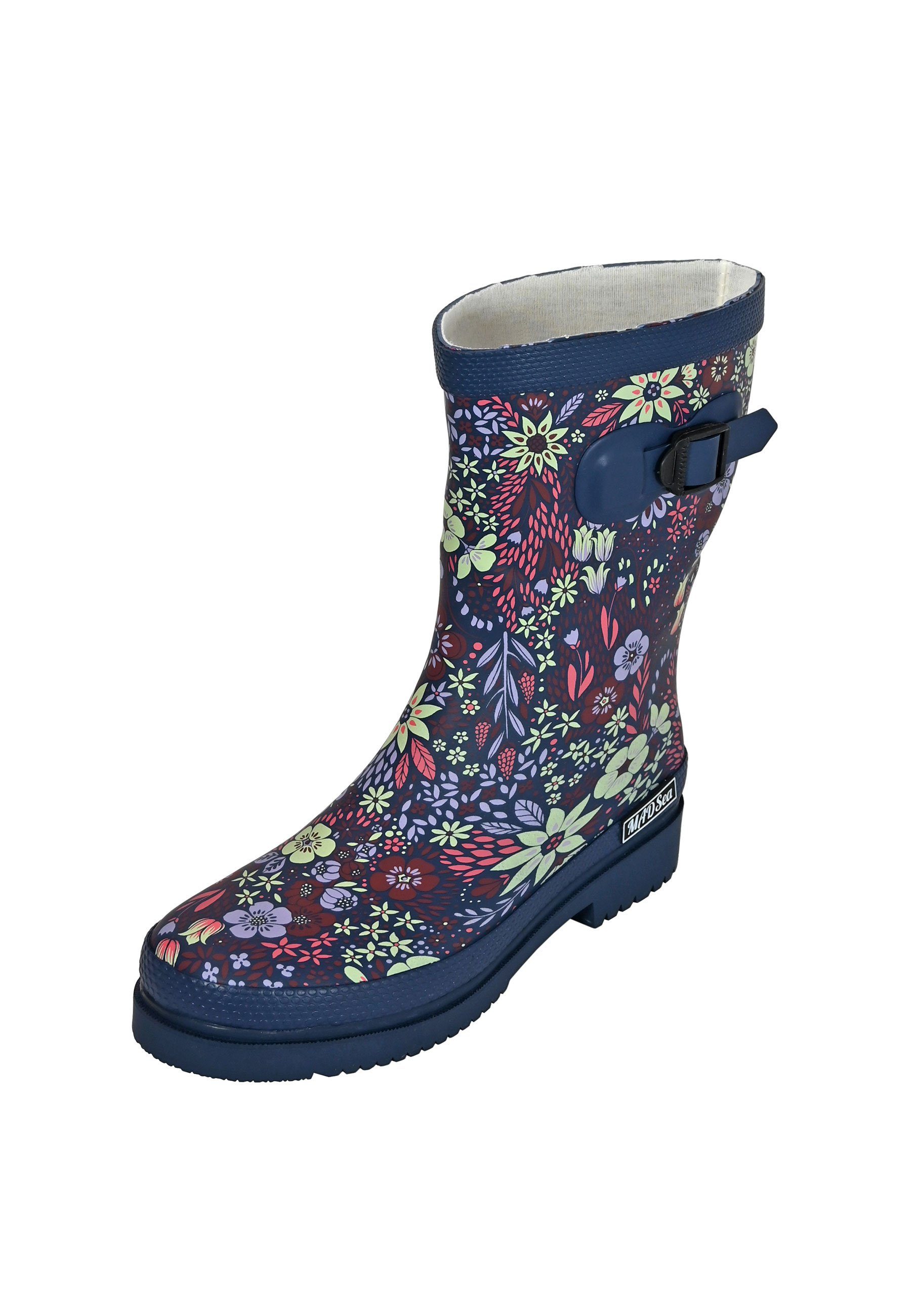 MADSea Flower Gummistiefel mit rutschfester Laufsohle und buntem Blumenprint