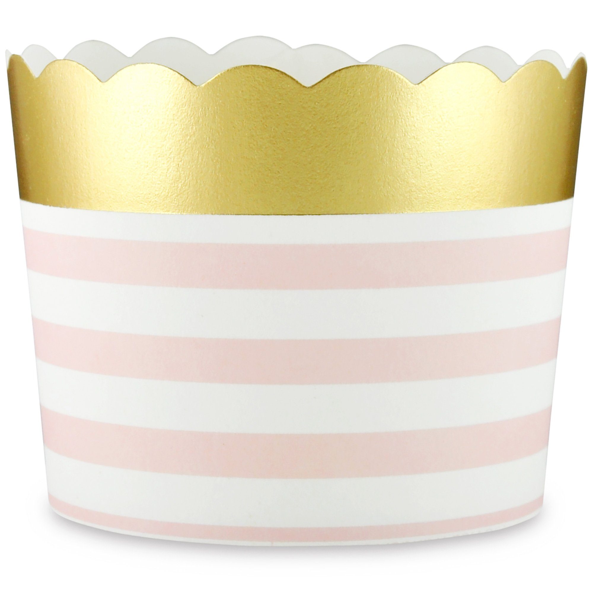 Frau WUNDERVoll Muffinform Muffin Stück, (25-tlg) Durchmesser 25 6,1, groß rosa Backformen gestreift, gold