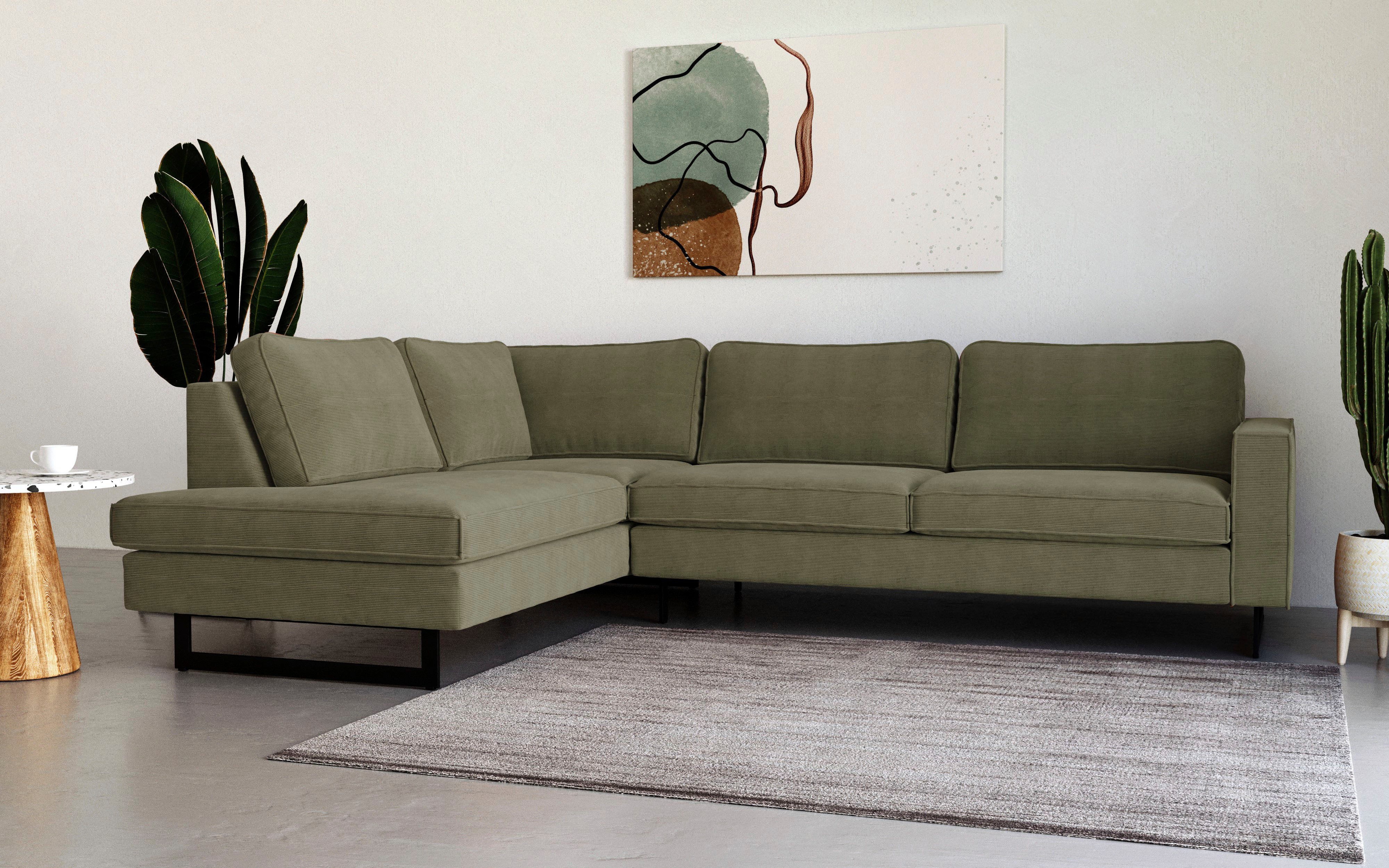 Places of Style Ecksofa "Pinto, 290 cm, Cord, Chenille, Lederoptik, Ottoman günstig online kaufen