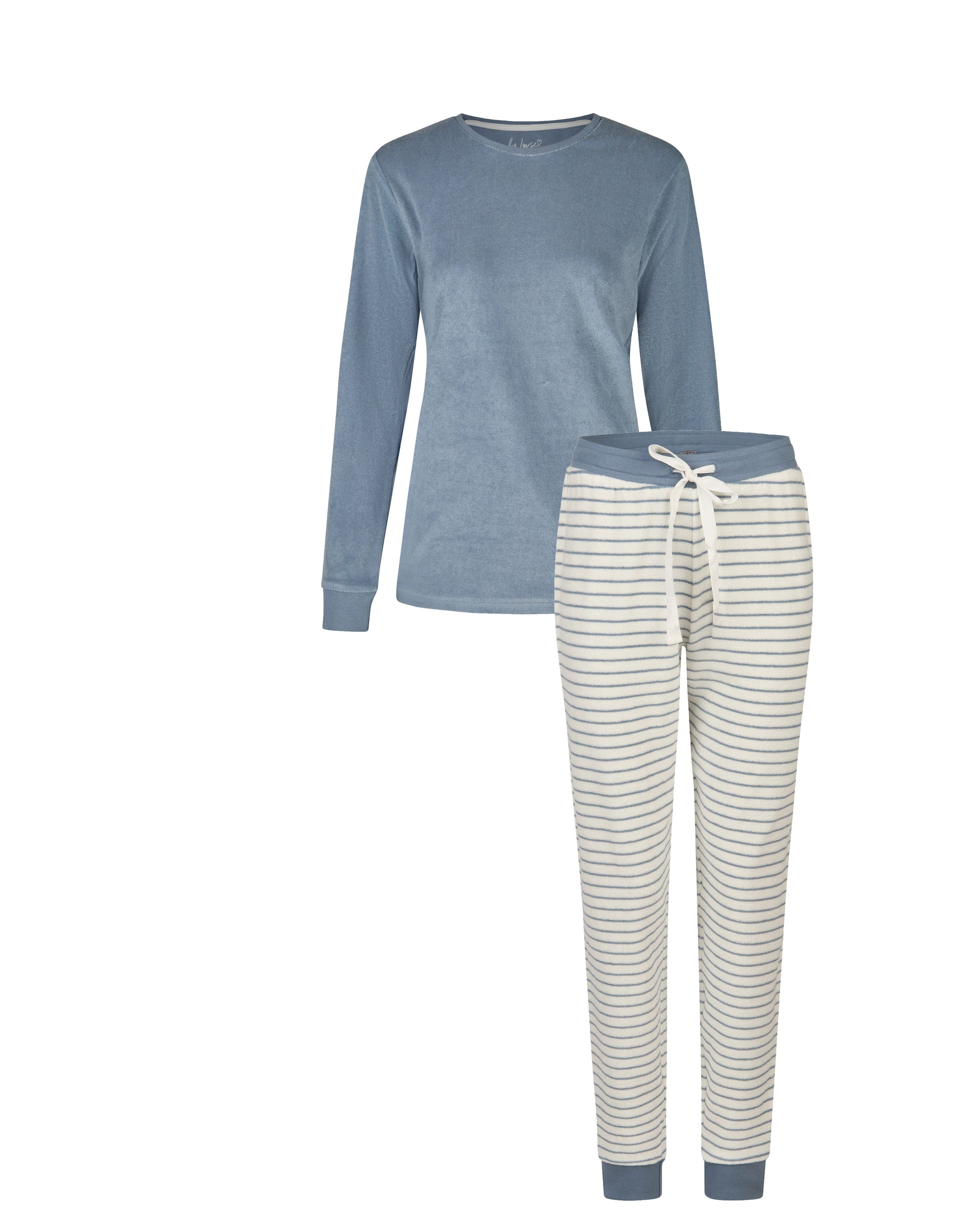 By Louise Schlafanzug Damen Frottee Pyjama (2 tlg) kuschelige Qualität