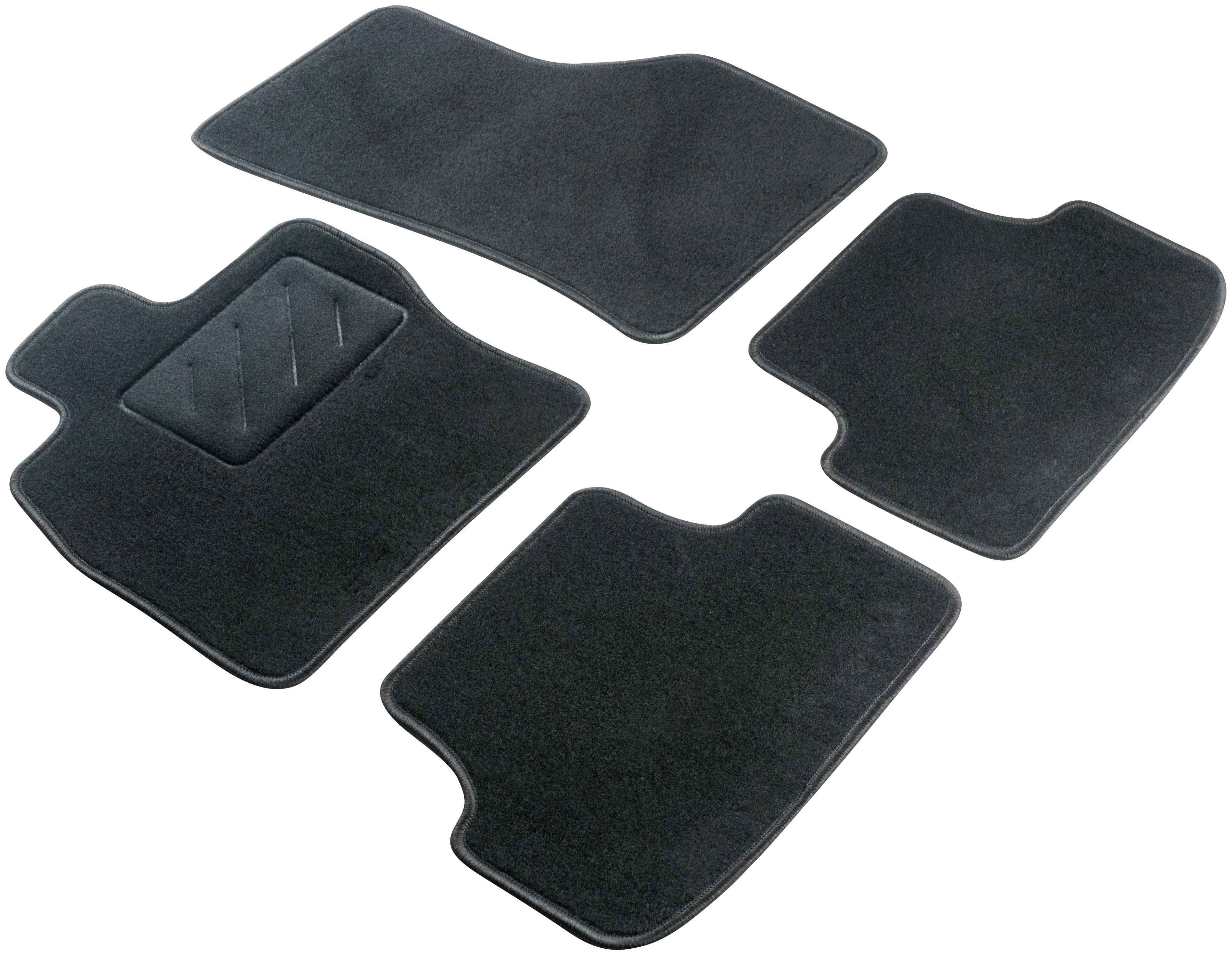 WALSER Passform-Fußmatten Standard (4 St), für Citroen Xsara Picasso 09/1999-06/2012, Staufächer hinten