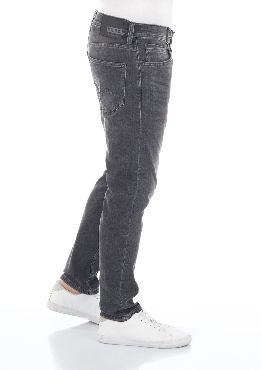 MUSTANG Tapered-fit-Jeans Herren Jeanshose Oregon Tapered Black Stretch (1009376-783) Denim Used Fit mit Hose Denim