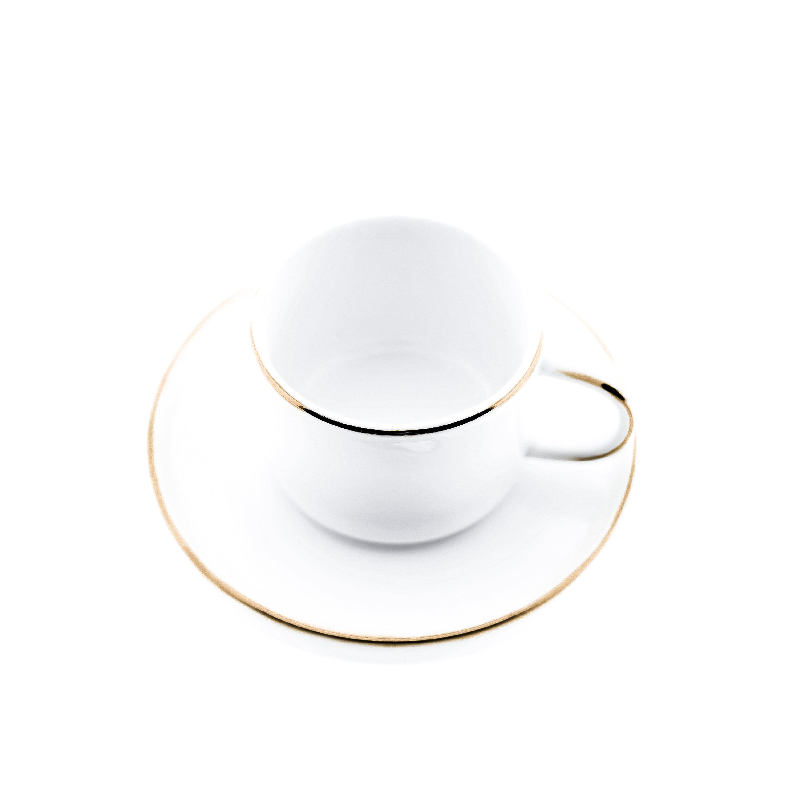 Almina Tasse edler Kaffeetassen Set 12 Teilig - 200ml Tasse in weiß Verzierung
