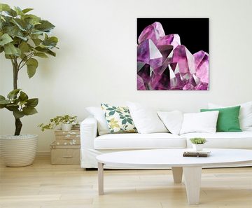Sinus Art Leinwandbild Naturfotografie – Violetter Amethyst Kristall auf Leinwand