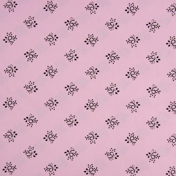 SCHÖNER LEBEN. Stoff Baumwollstoff Trachten Blumen Ornament rosa schwarz 1,50m Breite