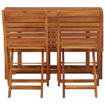 vidaXL Gartenlounge-Set Gartentisch mit Hochbeet und 2 Stühlen Massivholz Akazie, (3-tlg)