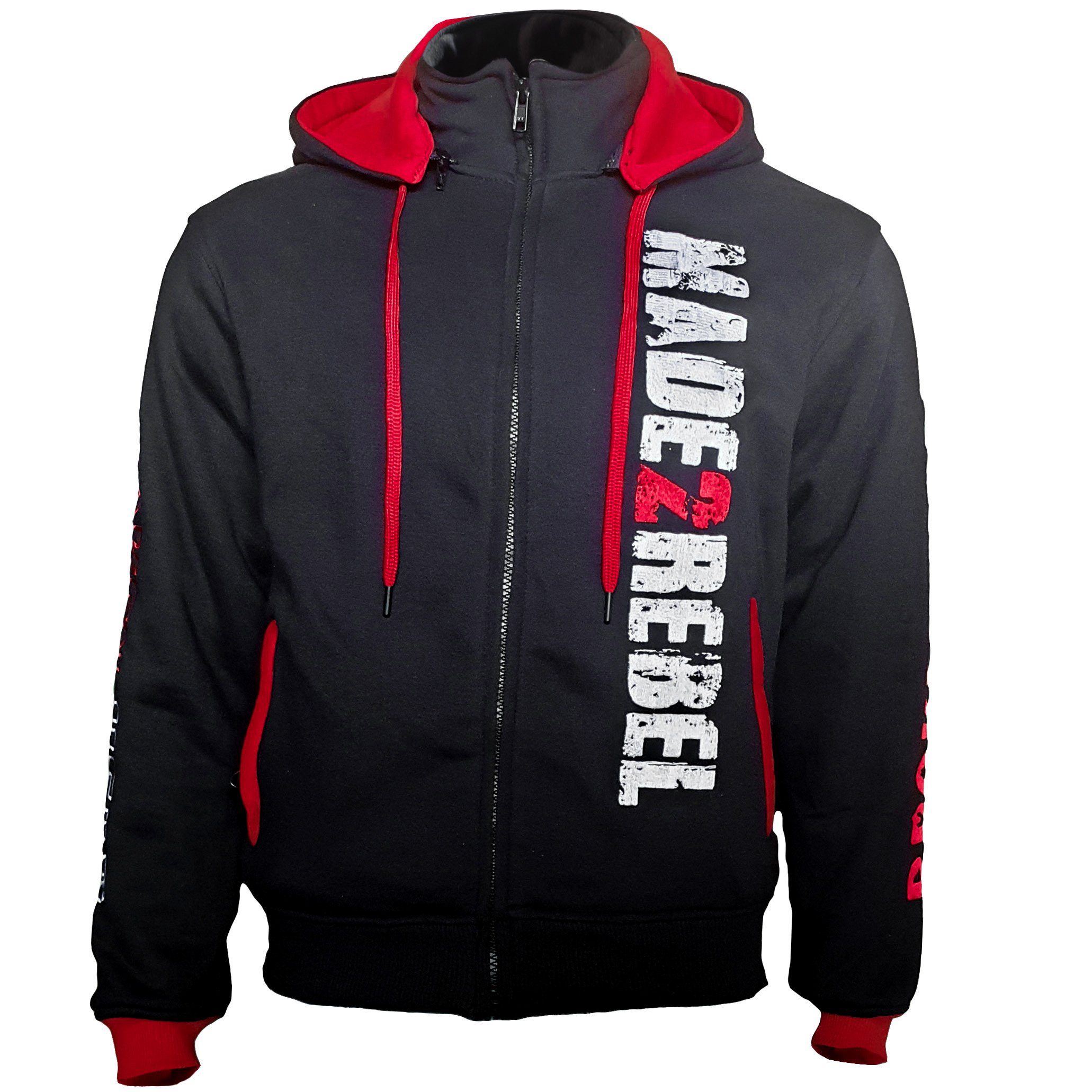 Broken Head Kapuzensweatjacke Made2Rebel Rot Hoodie mit abnehmbarer Kapuze günstig online kaufen
