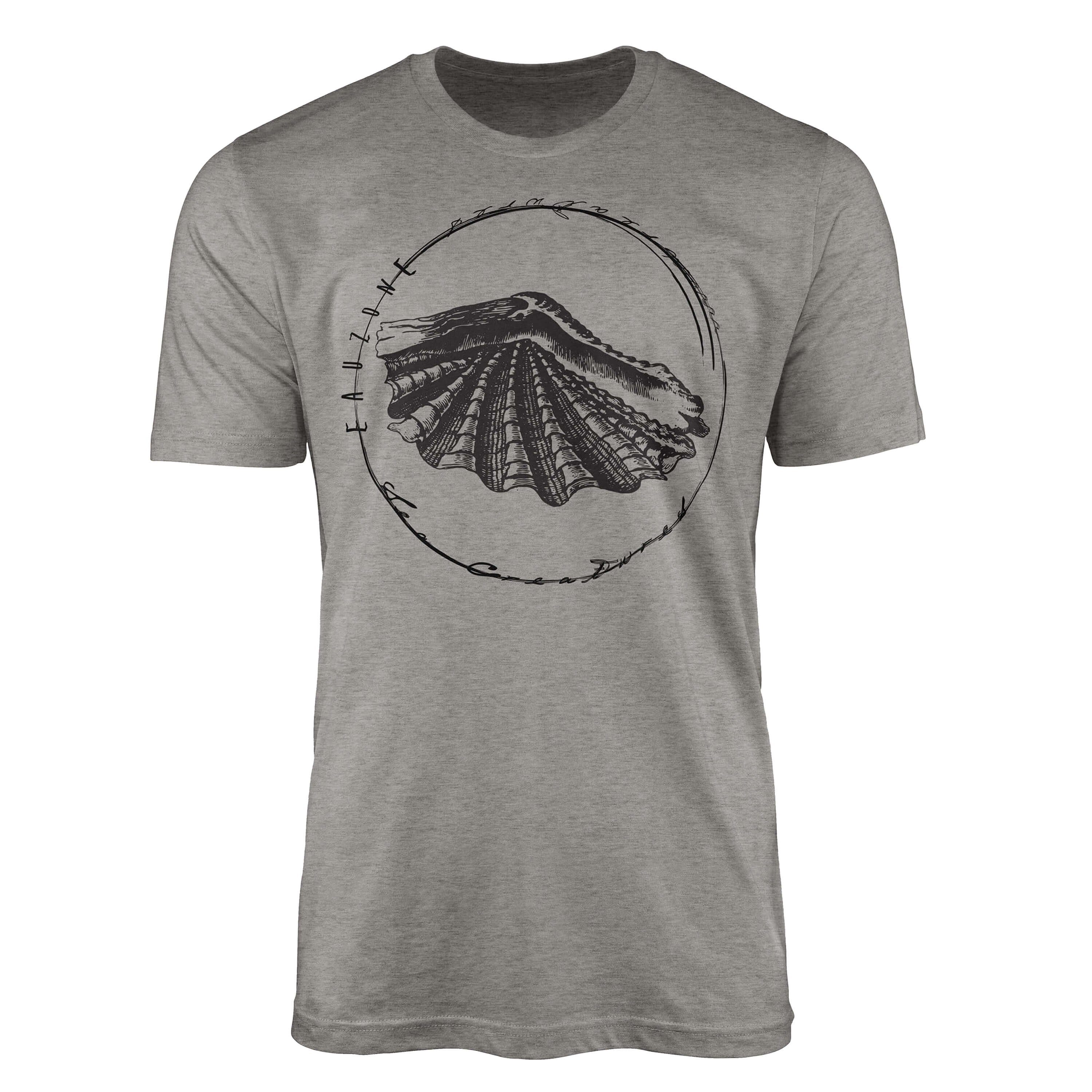 Sinus Art T-Shirt T-Shirt Tiefsee Fische - Serie: Sea Creatures, feine Struktur und sportlicher Schnitt / Sea 081 Ash