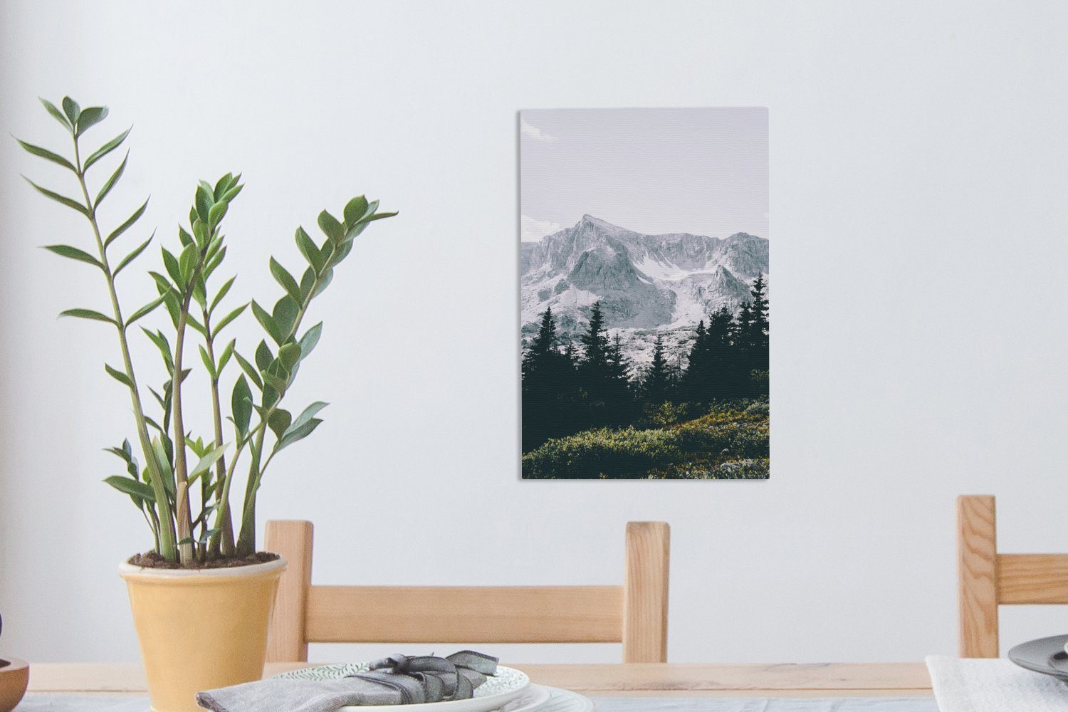 Gemälde, Zackenaufhänger, bespannt Natur, - - fertig Leinwandbild 20x30 St), Berge cm Leinwandbild (1 inkl. OneMillionCanvasses® Wald