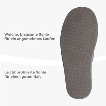 filsko Moderne Herren Pantoffeln Hausschuh aus Veloursleder