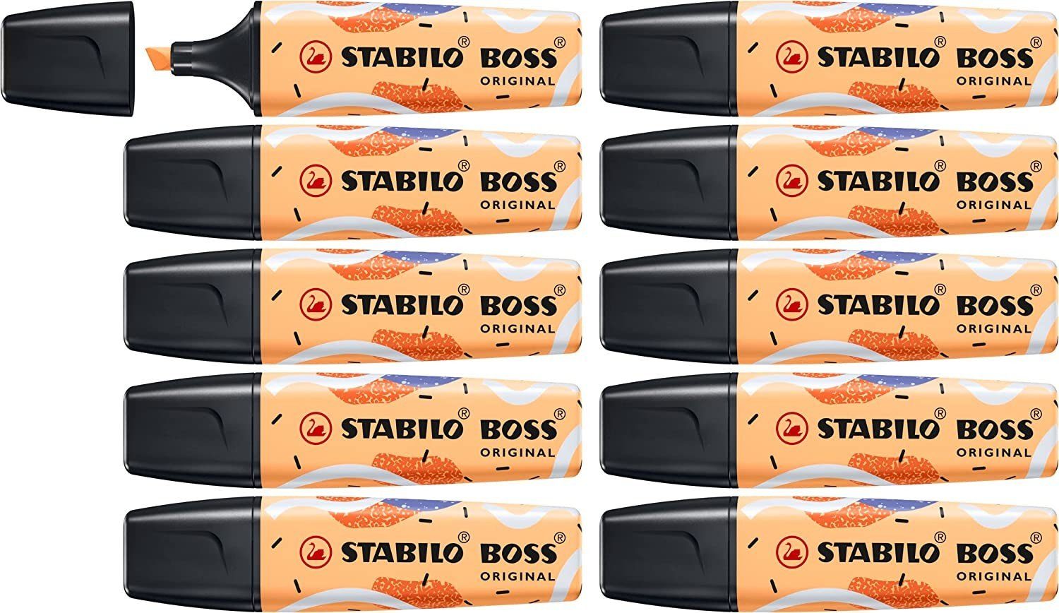 STABILO Marker STABILO Marker BOSS ORIGINAL Pastel by Ju Schnee, Orange, 10er Set