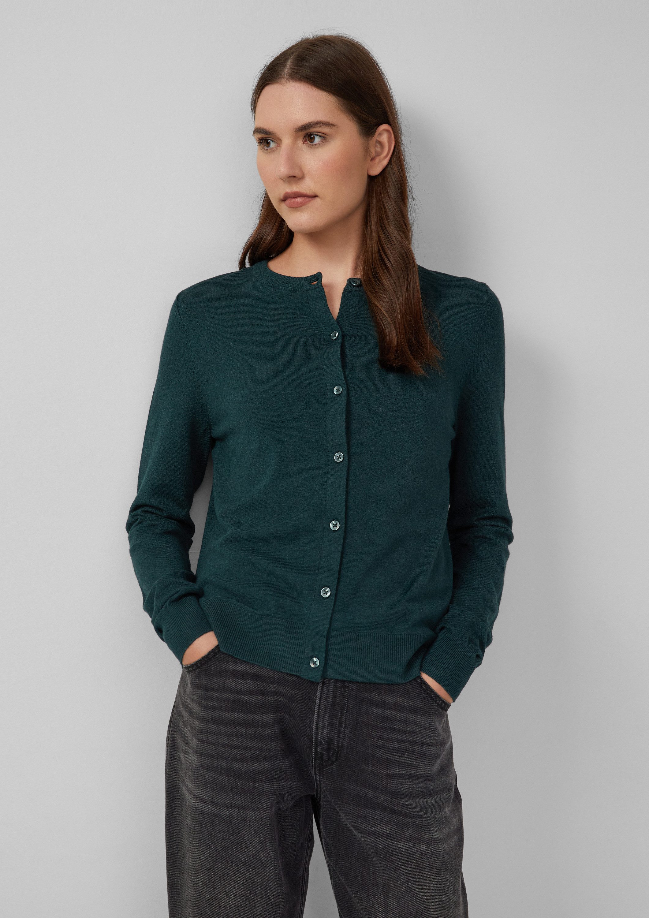 s.Oliver Cardigan Strickjacke Feinstrickcardigan aus Viskosemix